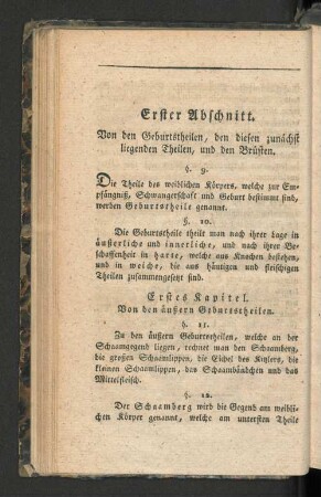 Erstes Kapitel. Von den äußern Geburtstheilen.