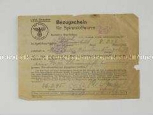 Bescheinigung über den Bezug von Textilien