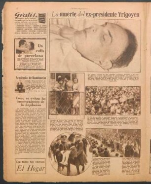 La muerte del ex-presidente Yrigoyen [Fotografías]