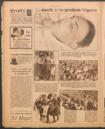 La muerte del ex-presidente Yrigoyen [Fotografías]