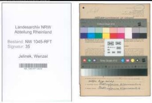 Entnazifizierung Wenzel Jelinek , geb. 23.02.1910 (Kellermeister)