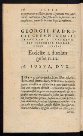 Georgii Fabricii Chemnicensis Virorum Illustrium Seu Historiae Sacrae Liber Tertius. Ecclesiae a ducibus gubernatae.