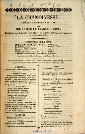La chanoinesse : comédie-vaudeville en un acte