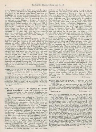 91-92 [Rezension] Plaß, Johannes, Der Rhythmus der Melodien unserer Kirchenlieder