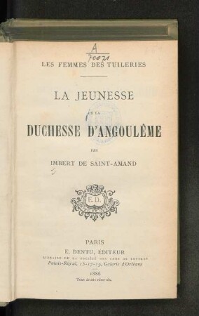 La Jeunesse de la Duchesse d'Angoulême