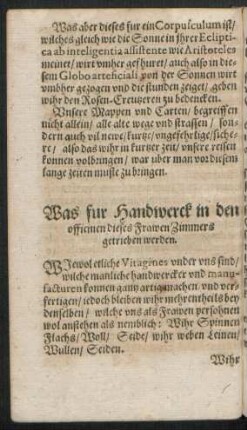 Was fur Handwerck in den officinen dieses Frawen Zimmers getrieben werden.