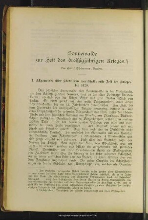 Sonnewalde zur Zeit des dreißigjährigen Krieges