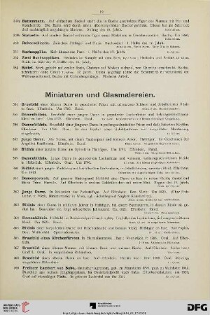 Miniaturen und Glasmalereien (Nr. 354-378)