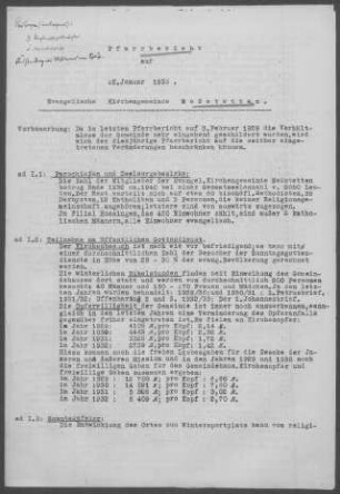 Meßstetten-Hossingen: Pfarrberichte 1933