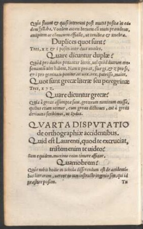 Quarta Disputatio de orthographiae accidentibus.