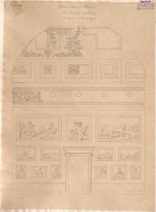 Klenze, Leo von; St. Petersburg (Russland); Eremitage - Rubens - Saal 1. OG - Wanddekoration (Details)