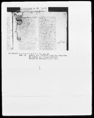 Medizinische Sammelhandschrift aus Werden — Initiale S (icut ab antiquis), Folio 33recto