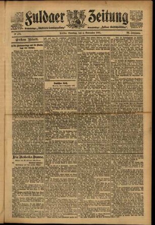 Erste Ausgabe vom Samstag, den 04. November 1905.