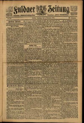 Erste Ausgabe vom Samstag, den 04. November 1905.