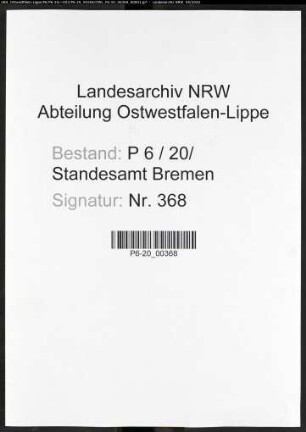 Sterberegister Standesamt Bremen