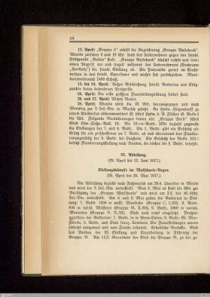 III. Abteilung: Stellungskämpfe im Wytschaete-Bogen