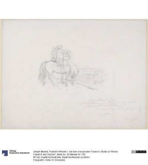 Friedrich Wilhelm I. mit dem Kronprinzen Friedrich. Studie zu "Werke Friedrich des Großen"