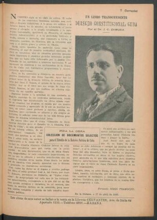 Un libro transcendente - Derecho constitucional: Cuba por el Dr. J.C. Zamora