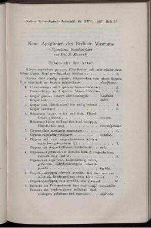 Neue Apogonien des Berliner Museums (Colcoptera: Searabaeidae)