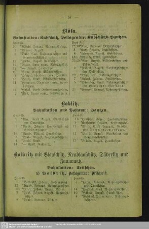 Bolbritz mit Blaaschütz, Neublaaschütz, Däberkitz und Jannowitz