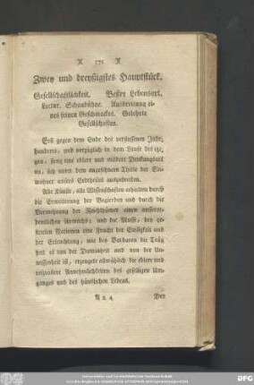 Zwey und dreyßigstes Hauptstück. Gesellschaftlichkeit. Beßre Lebensart. Lectur. Schaubühne. Ausbreitung eines feinen Geschmacks. Gelehrte Gesellschaften.