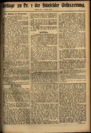 Zweite Ausgabe vom Mittwoch, den 01. Oktober 1919.