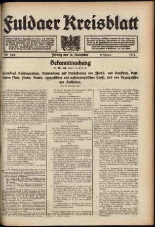 Zweite Ausgabe vom Freitag, den 10. November 1916.
