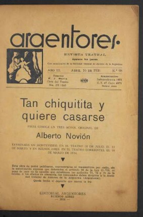 1936009800: Tan chiquitita y quiere casarse : pieza cómica en tres actos