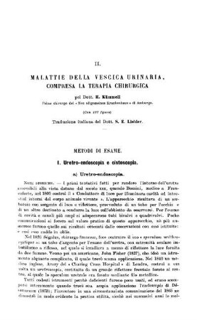 II. Malattie della vescia urinaria, compresa la terapia chirurgica[...]