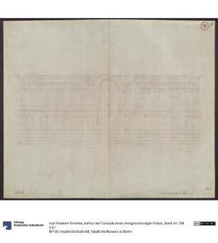 Aufriss der Fassade eines zweigeschossigen Palais
