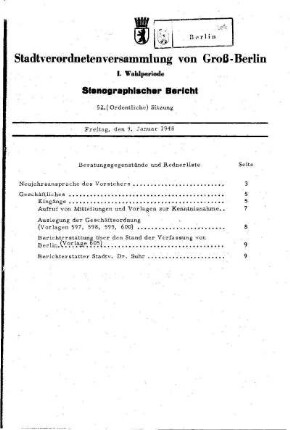 1948: Stenographischer Bericht