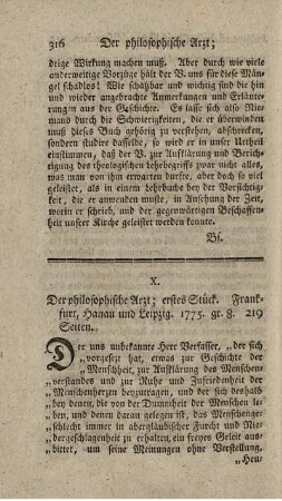 Der philosophische Arzt. St.1.