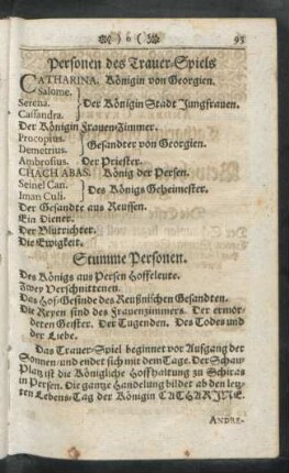Personen des Trauer-Spiels