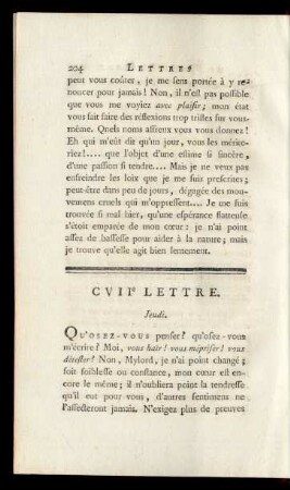 CVIIe Lettre. Jeudi.