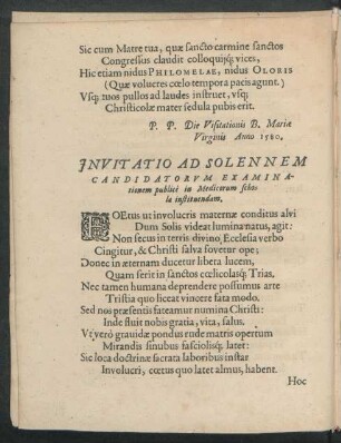 Invitatio Ad Solennem Candidatorum Ex Animationem publice ...