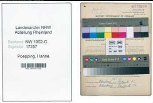 Entnazifizierung Hanne Poepping, geb. 23.08.1897 (Modistin)