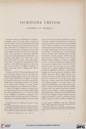 1: Iscrizione Cretese scoperta in Venezia