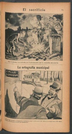El sacrificio [y] La ortografía mincipal - [Viñeta cómica]