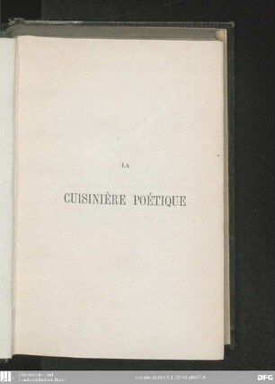 La cuisinière poétique