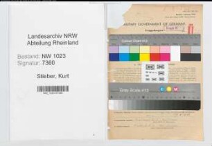 Entnazifizierung Kurt Stieber , geb. 28.05.1905 (Regierungsinspektor)