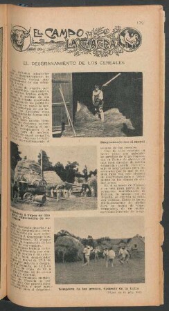El desgranamiento de los cereales : El campo y la chacra