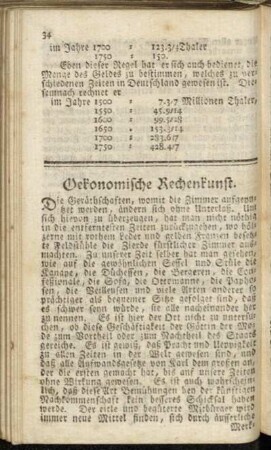 Oekonomische Rechenkunst - Erfordernisse zu verschiedenen Arten von Stühlen