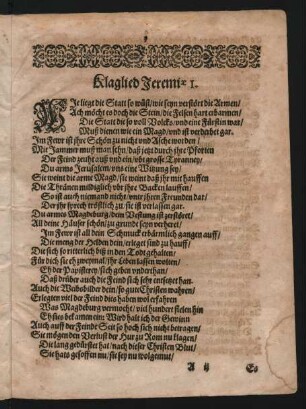 Klaglied Jeremiae I.