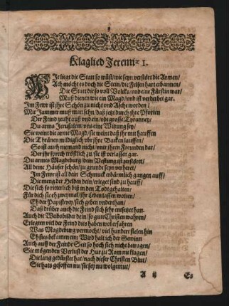 Klaglied Jeremiae I.