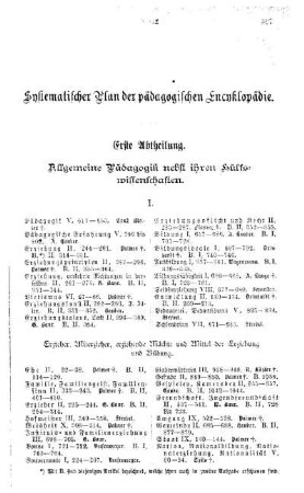 Systematischer Plan der pädagogischen Encyklopädie