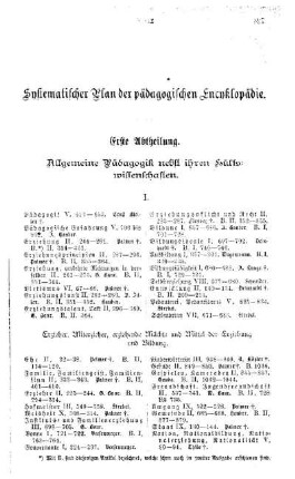 Systematischer Plan der pädagogischen Encyklopädie