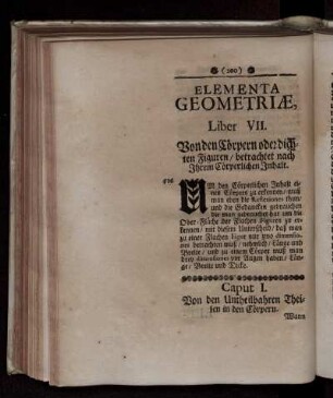VII. Buch. Von den Cörpern oder dichten Figuren, betrachtet nach ihrem cörperlichen Inhalt.