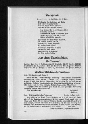 Aus dem Vereinsleben.