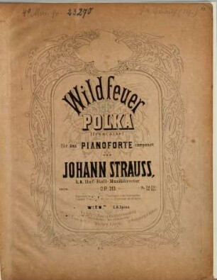Wildfeuer : Polka (française) für das Pianoforte ; op. 313