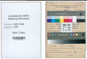 Entnazifizierung Franz Rohr , geb. 18.08.1915 (Justizangestellter)